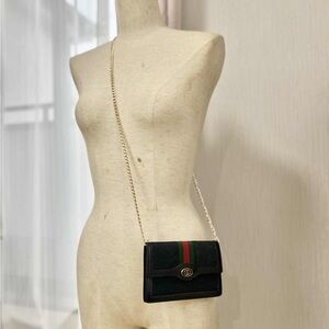 Authentic Vintage Sherry Black Nano Clutch Gucci Crossbody Purse Wallet Bag